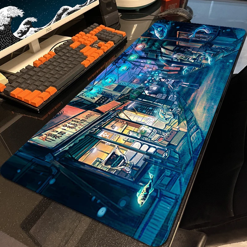 

Японский уличный коврик для мыши, офисные аксессуары, Аниме настольный коврик, игровой Настольный коврик, геймерский коврик для мыши с клавиатурой, милый коврик для ПК