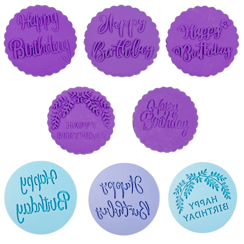 

Форма для выдавливания печенья в честь Дня Рождения, детский праздник, штамп для печенья, инструменты для украшения, аксессуары для выпечки