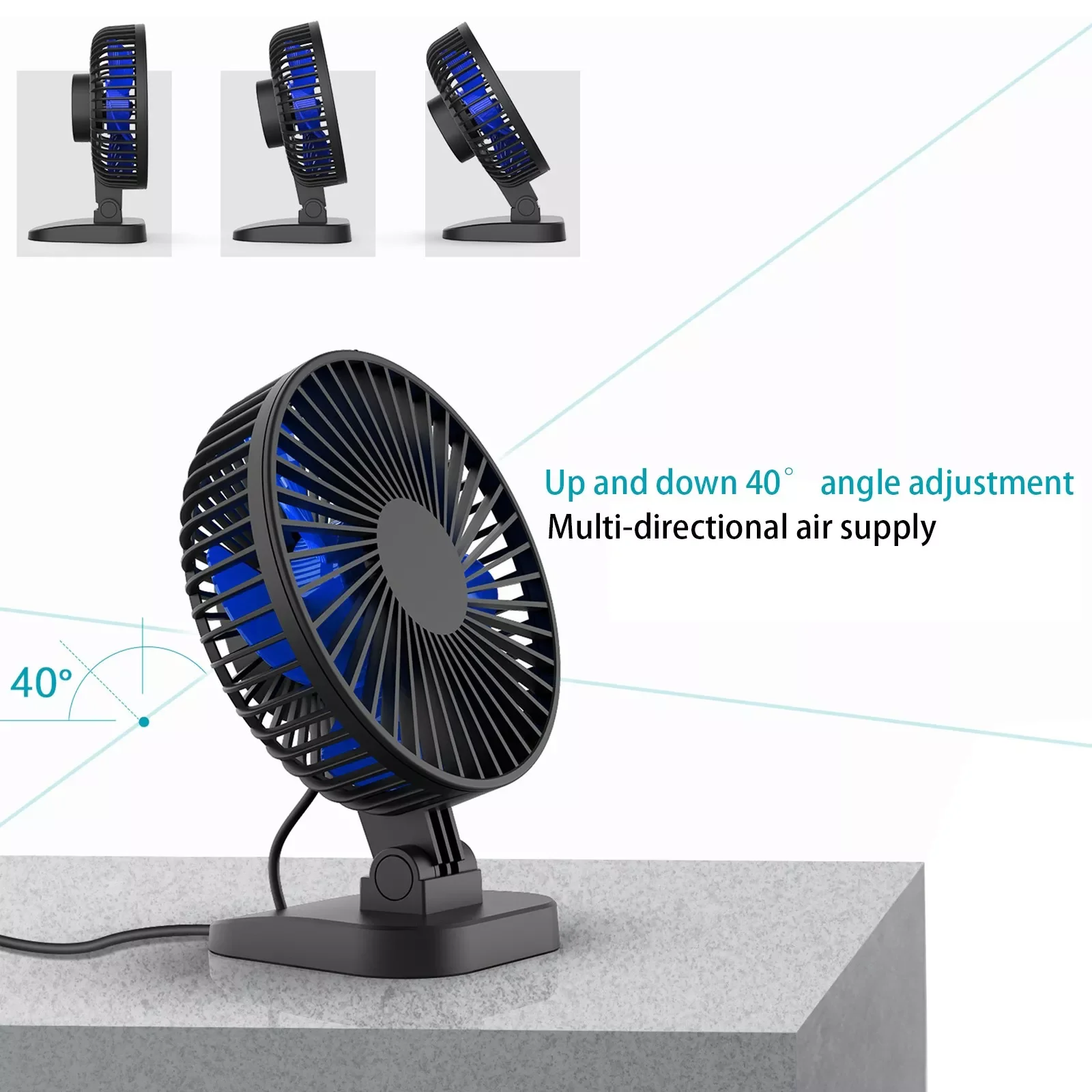 

NEW2023 Mini Usb Desk Fan Better Cooling Perfect,strong Airflow Whisper Quiet Portable Fan For Desktop Office Table 4.9 Ft Cord#