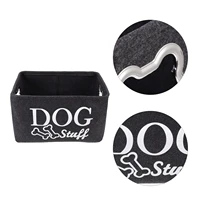 1pc dog toys felt box home office storage basket durable pet chest container