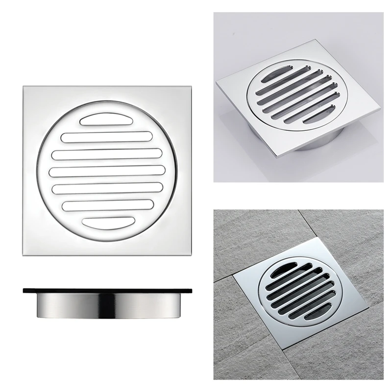 

Tile Insert Round Floor Drain Waste Grate Bathroom Invisible Slither Shower Drain Drain Hair Catcher