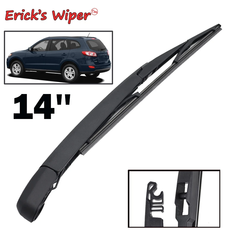 

Erick's Wiper 14-дюймовый комплект щеток и рычагов заднего стеклоочистителя для Hyundai Santa Fe 2006-2012 см, лобовое стекло, задняя дверь, окно