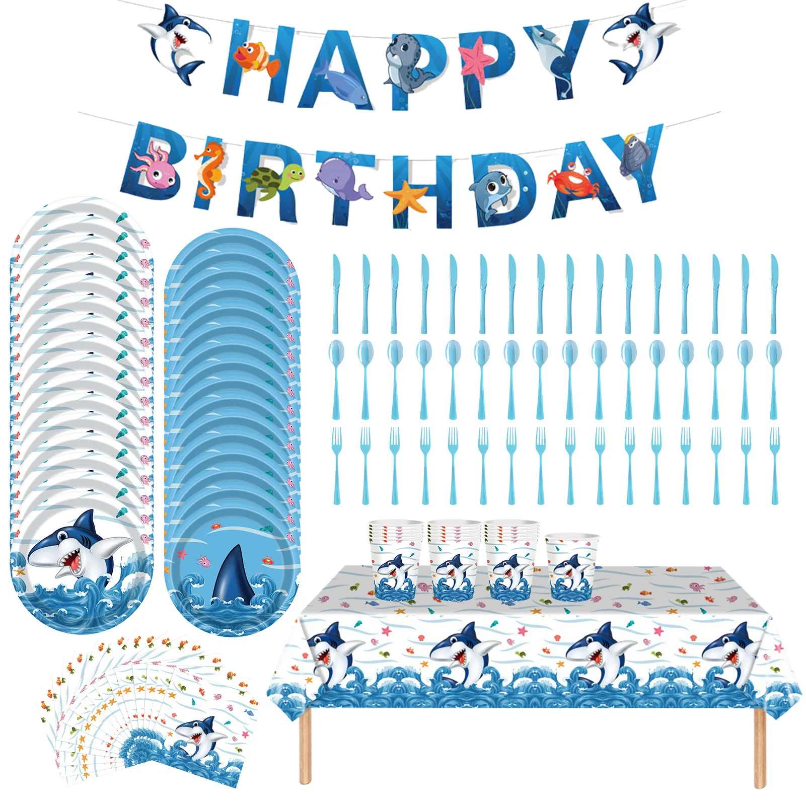 

Праздничная вечеринка в стиле морской акулы, яркий цвет, баннер на день рождения, украшения для вечеринки