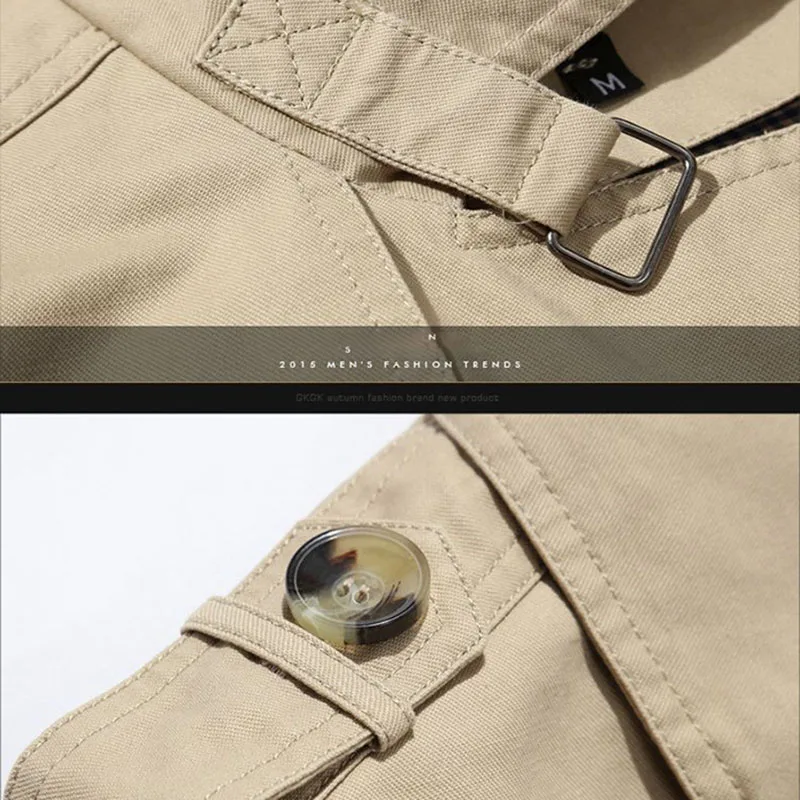 Мужская хлопковая куртка-ветровка средней длины с воротником лацканами