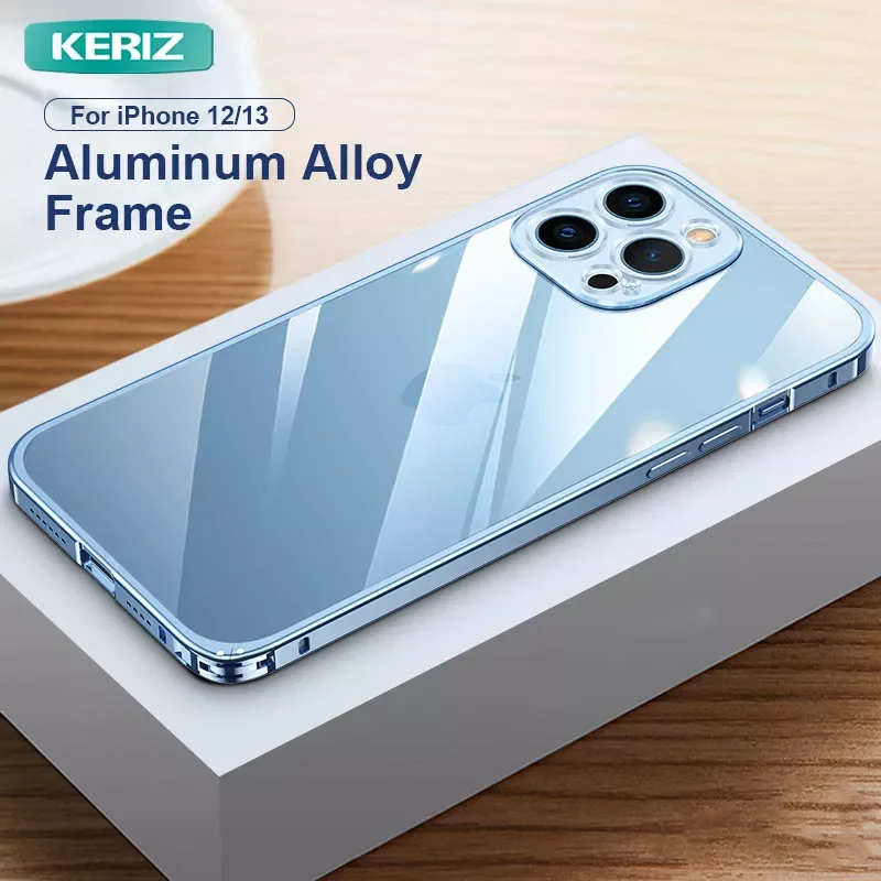 

Luxury Metal Bumper Lens Protection Aluminum Frame Phone Case For iPhone 13 12 Pro Max 11 Pro Max 11 Clear Back Cover Housing