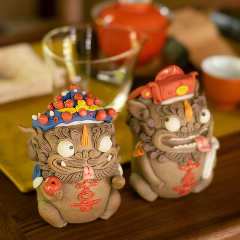

Chinese Style Tea Art Mascot Ceramic Tea Set Pixiu Wedding Decoration Gifts Cute Lucky Home Decoration Accessories