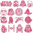 Термоклейкие виниловые накладки на одежду, розовые блестки, диснеевские Звездные войны, йода, Дарт Вейдер, r2d2 bb8, мандалор, малыш йода