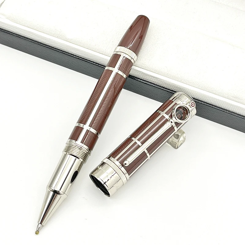 

Подарочная шариковая ручка коричневого цвета с увеличительным стеклом