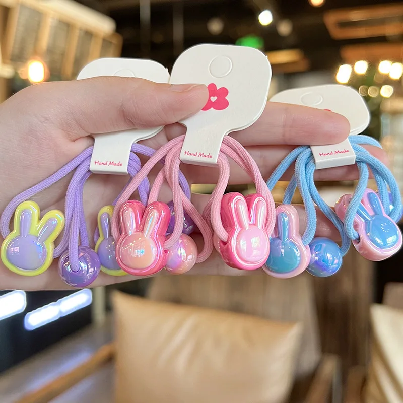 

2 шт., Детские эластичные резинки для волос в виде кролика