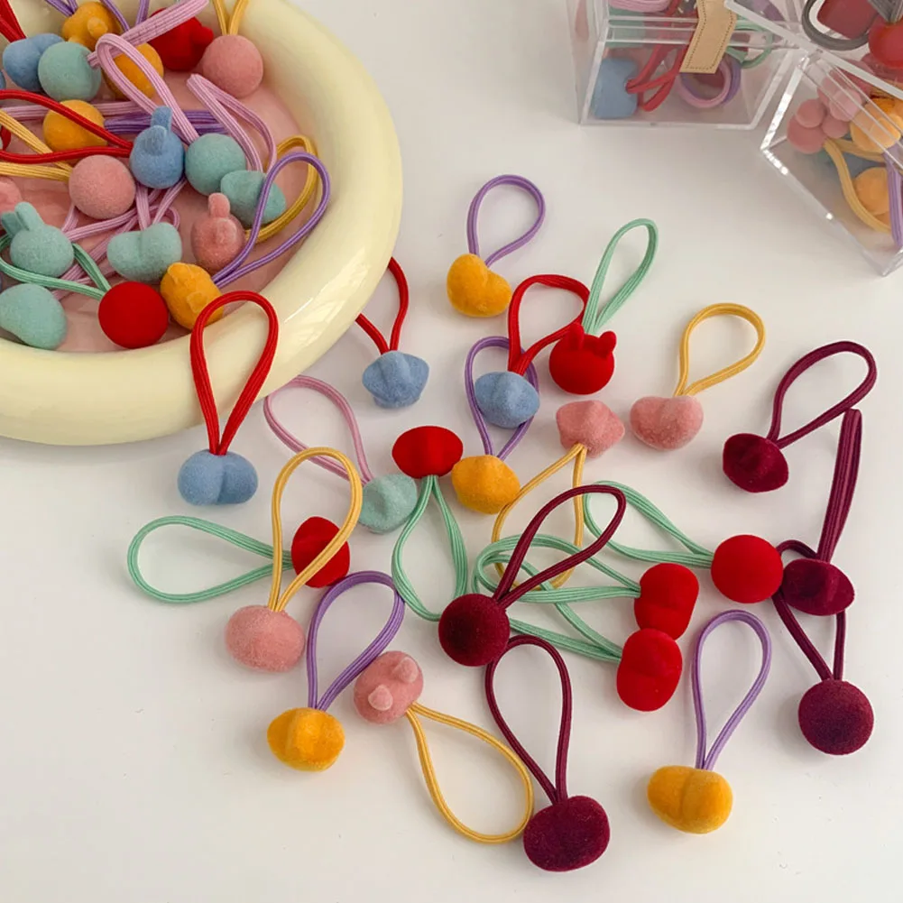 

10PCS/Set Girl Frosted Beads Kids Headwear Scrunchie Elastic Rope Candy Colors Vintage Rubber Bands For Hair Loop Accessories