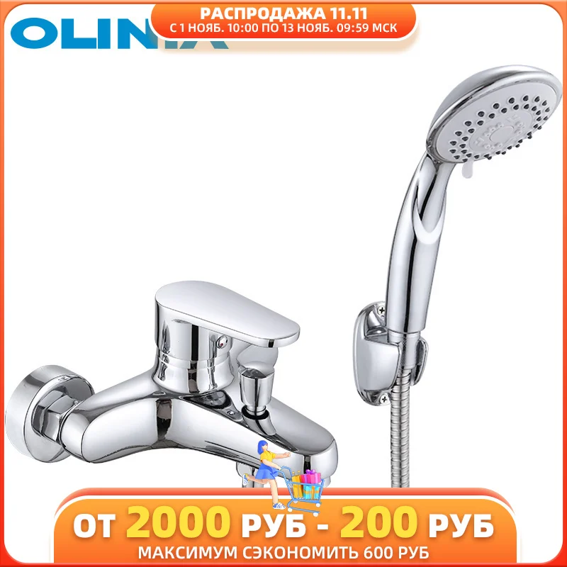 

OLINIA shower system chrome polished shower faucets set ceramic faucet shower bathroom set contemporary bathroom faucets OL7162