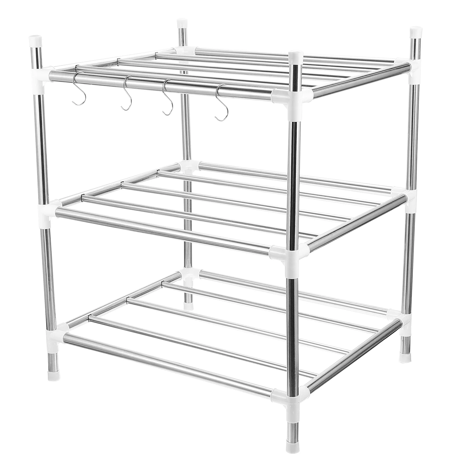 

Rack Shelf Storage Steel Stainless Metal Kitchen Organizer Baker Retractable Countertop Empty Oven Tableware Utensils Unit Desk