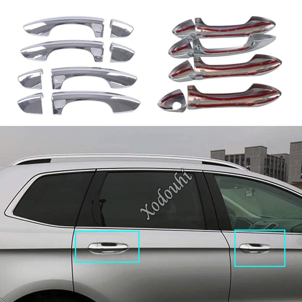 

For Ford EDGE 2015 2016 2017 2018 2019 Car Body Cover Detector Stick Frame Lamp Trim ABS Chrome Handrail Door Handle Armrest