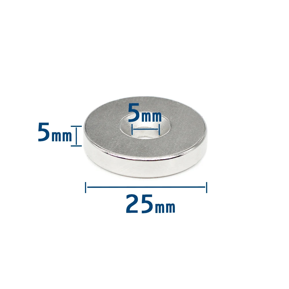 

2/5/10/15/20PCS 25x5-5 Disc Permanent NdFeB Magnets Strong 25*5 mm Hole 5mm Round Countersunk Rare Earth Magnet 25X5-5mm 25*5-5