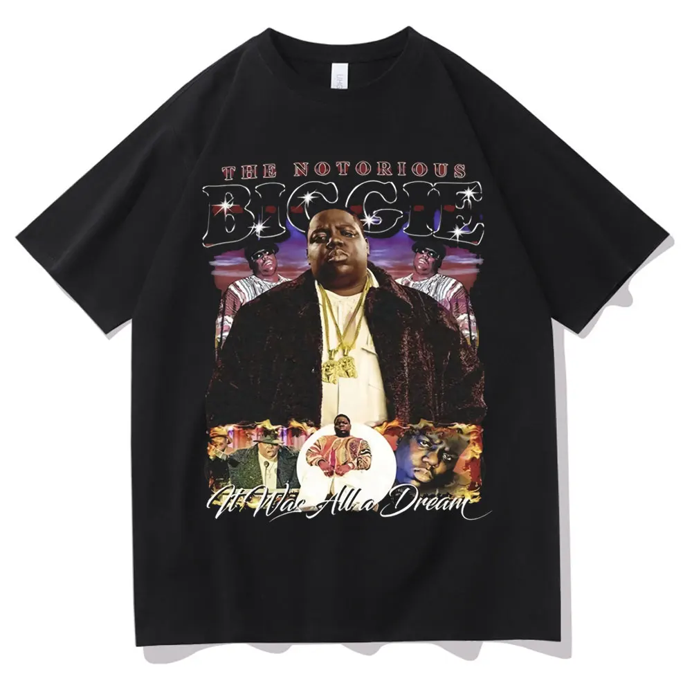 

The Notorious Biggie Hip Hop Oversized Print T Shirt Men Women Plus Size Short Sleeve Tees Heavyweight Classic Vintage Tshirt