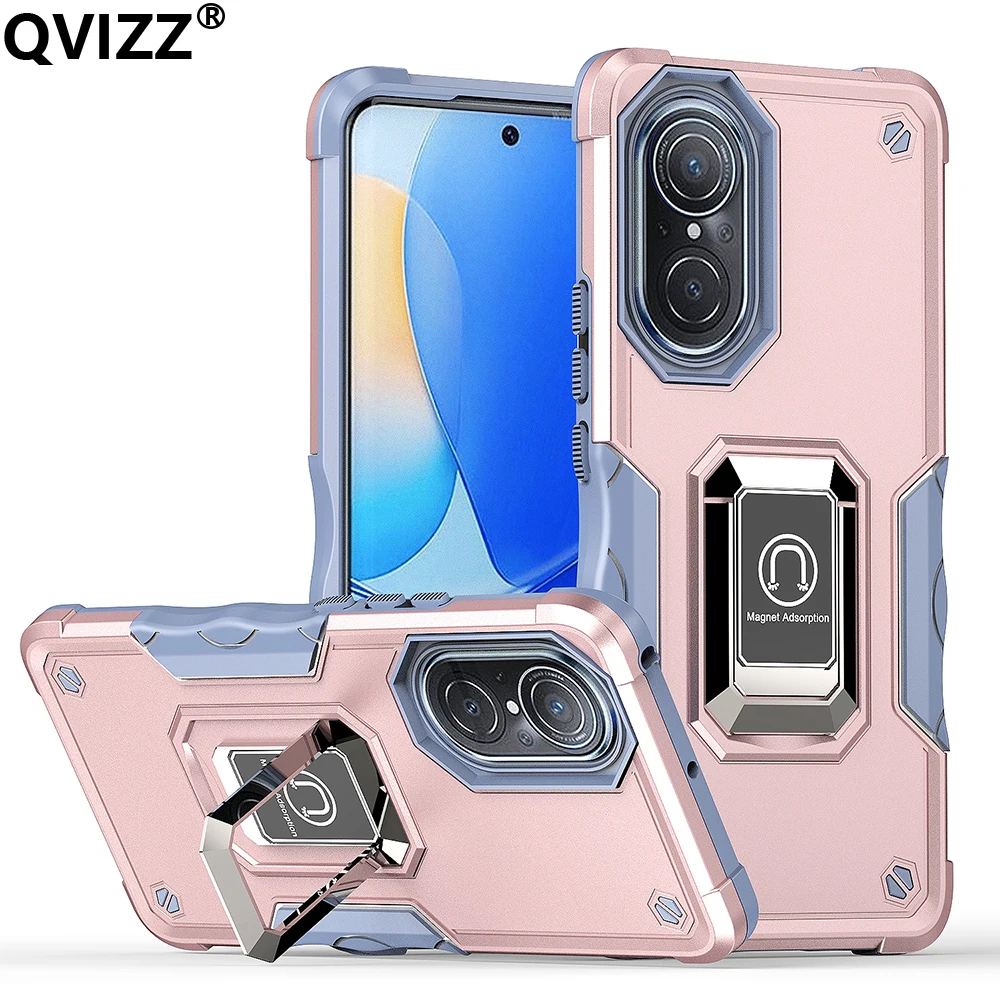 

Car Ring Stand Case for Huawei NOVA 9 Heat Dissipation Armor Shockproof NAM-AL00 NTH-AN00 Bracket Phone Cover for Nova9 Honor 50