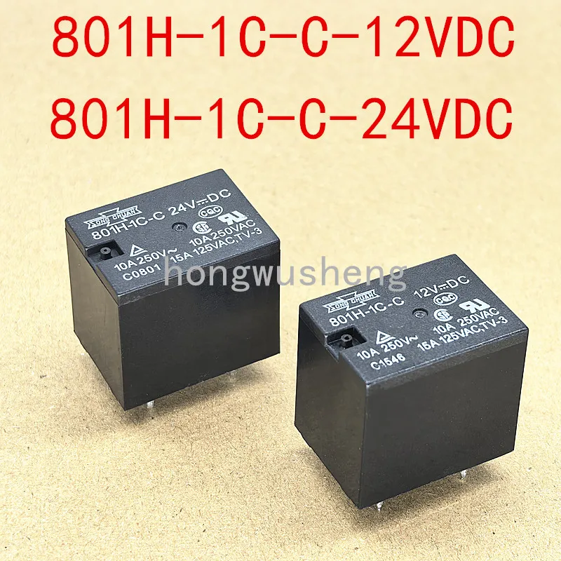 100% новое 1 шт. 801H-1C-C-12VDC 801H-1C-C-24VDC реле 10A 5 контактов