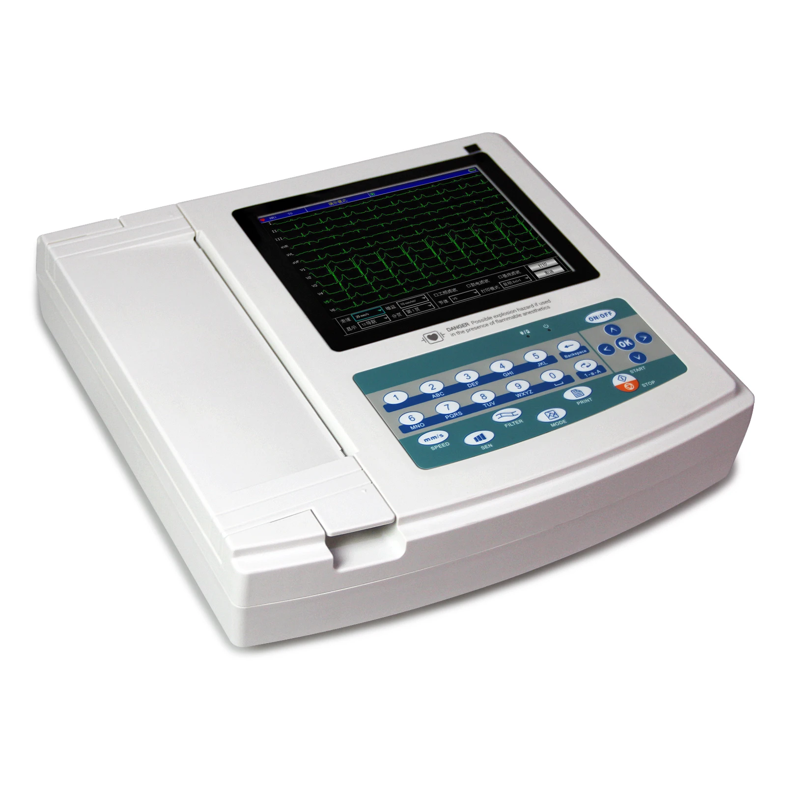 

CE ISO 8" big screen ecg machine Wireless 12 Channel FOINOE ECG 1200G Electrocardiograph-Telemedicine ecg machine 12 channel