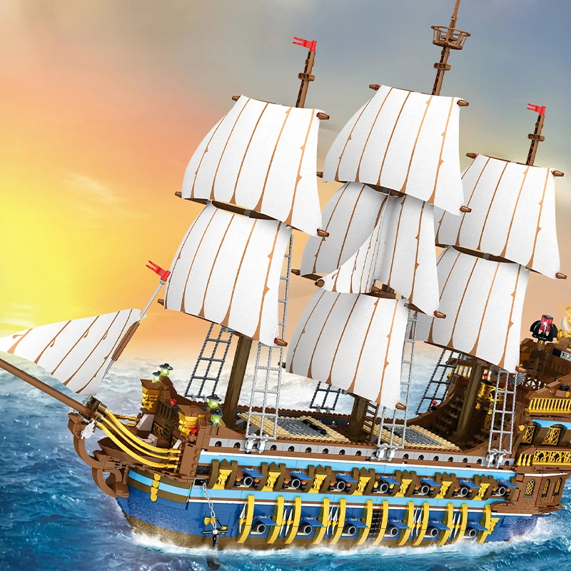 

3000+Pcs Disney Queen Anne Revenge Pirate Ship Bricks Toys Sailboat Model Building Blocks Kits Toy For Adults Gifts For Children