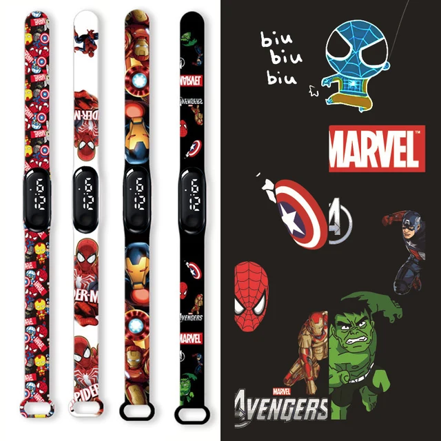 Marvel Spiderman Kids Watches Waterproof Silicone Strap The Avengers Children Watch for Girls Bracelet Digital Clock Student Toy 1