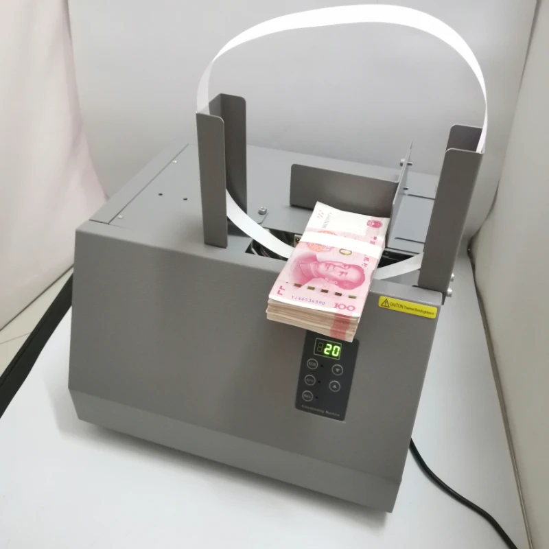 

Automatic Banknote Invoice Bill Banding Machine Paper Tape Money Strapping 220V / 110V