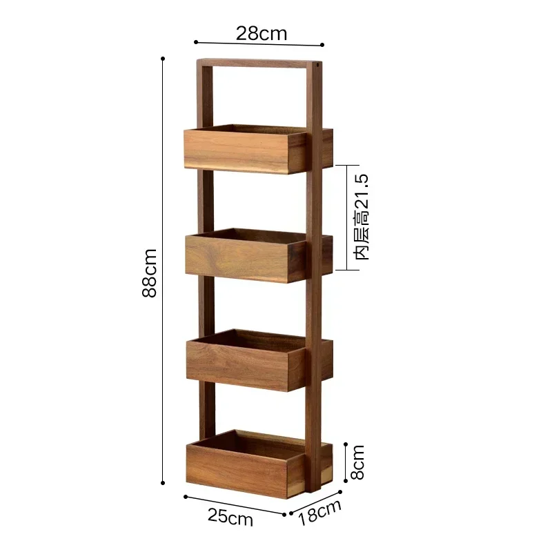 

Деревянная 4-ярусная полка для кухни и ванной