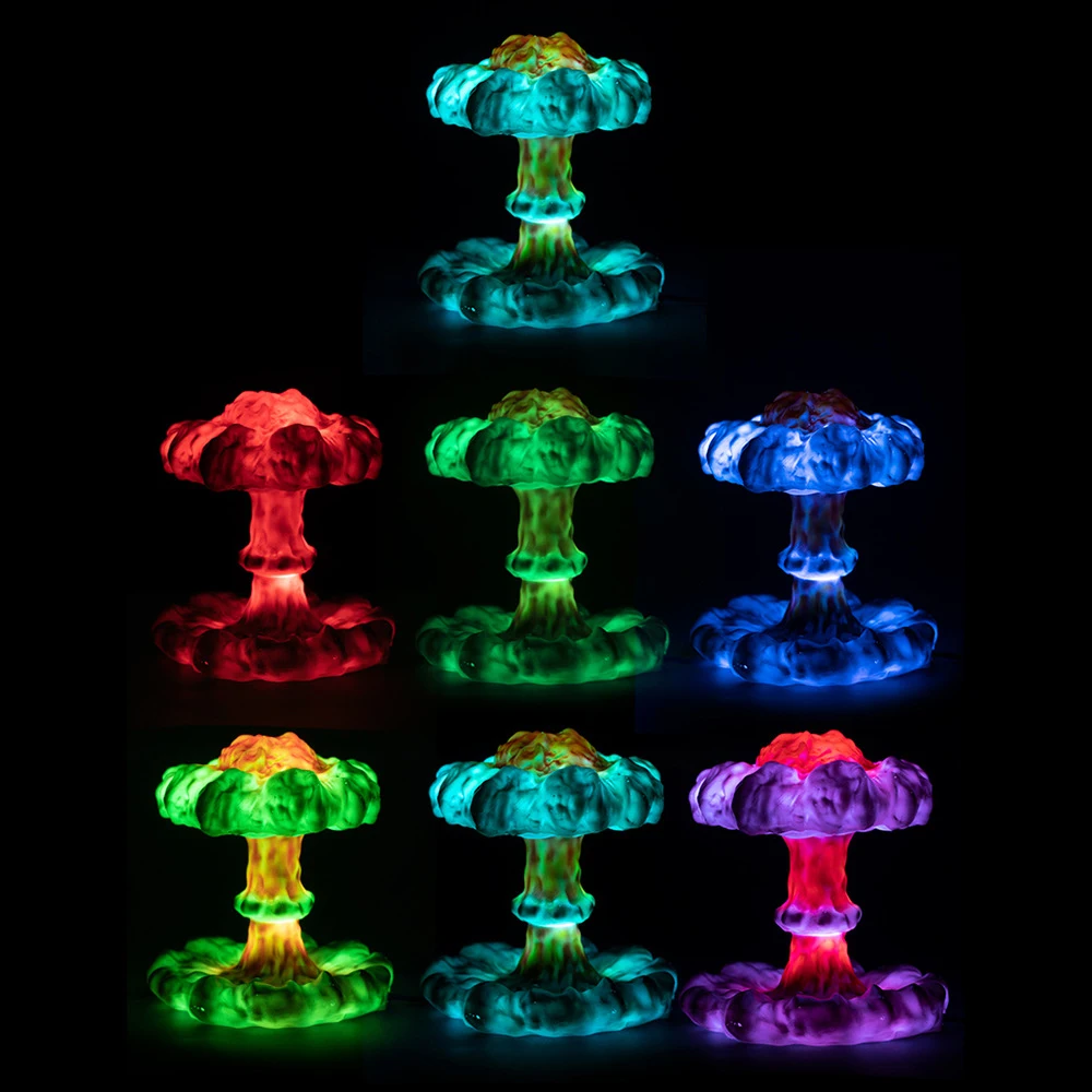 

Cool 3D Nuclear Explosion Mushroom Cloud Light Night 7 Color Remote Control Dimming Led Desk Lamp Deco Man Husband Birthday Gift