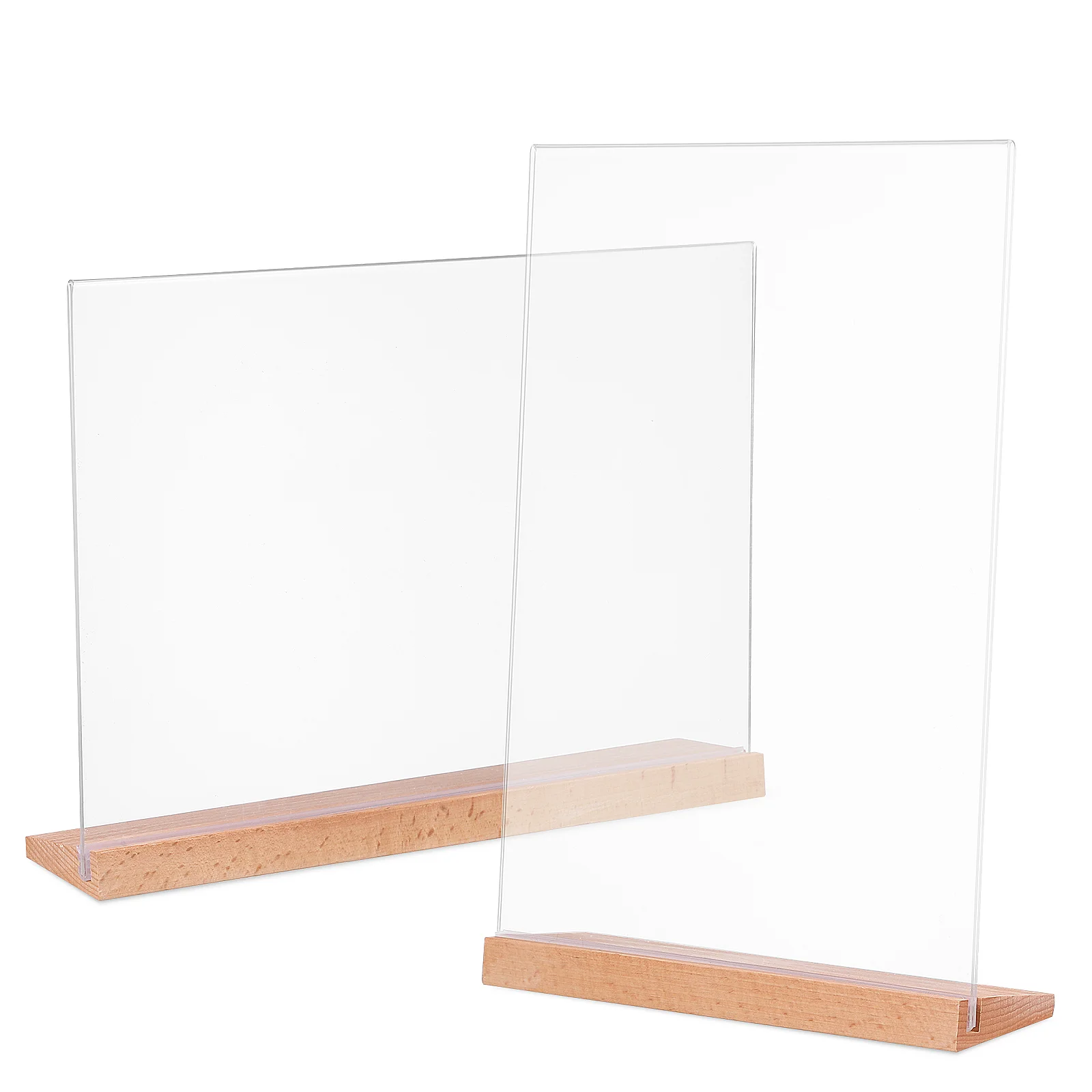 

2 Pcs Tags Holder Display Stand Stands Sign Menu Signs Acrylic Desk Accessories