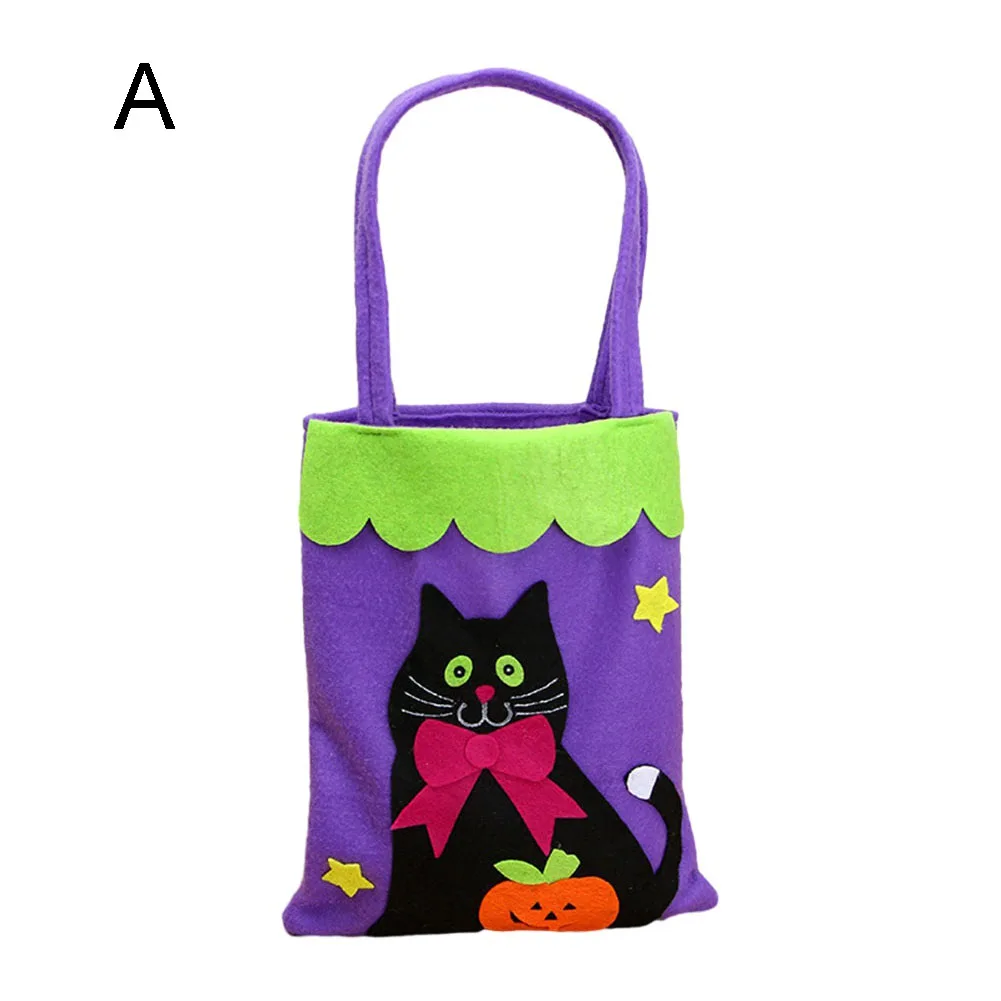 

Halloween Trick Or Treat Christmas Tote Bags Candy Sweets Gift Basket Non-woven Fabric For Collecting Festive Party Snacks 1pc