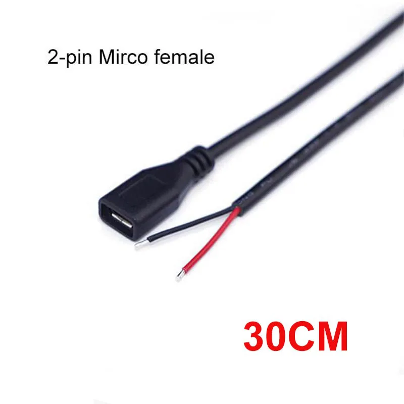 0,3 м 1 м Micro USB 2.0 тип A Мужской Женский Разъем Кабель DIY Удлинитель ремонт зарядки 2/4-контактный сердечник Шнур для передачи данных