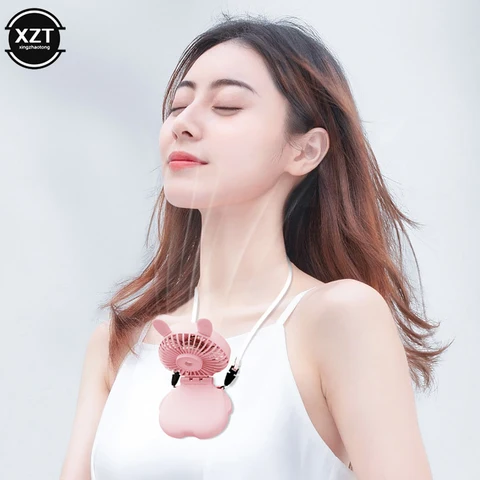 Новый USB Перезаряжаемый подвесной шейный вентилятор, складные мини портативные маленькие вентиляторы, портативный Настольный Карманный бесшумный мини-вентилятор для кемпинга, воздушный охладитель