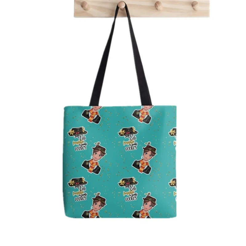 

2021 Shopper Mary personality Poppins Painted Tote Bag women Harajuku shopper handbag girl Shoulder shopping bag Lady Canvas Bag