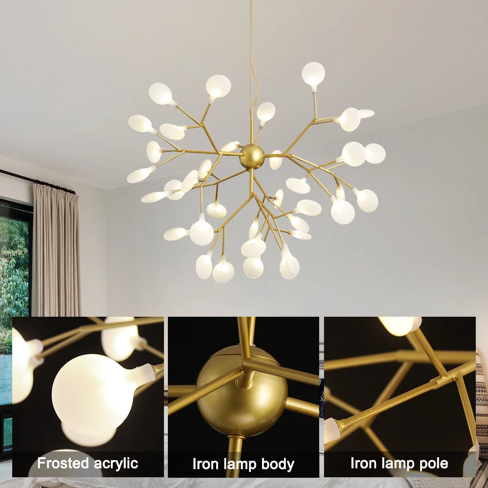 Современные подвесные люстры со светлячком акриловые светодиодные светильники