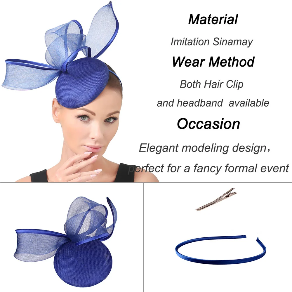 Элегантные женские имитационные Sinamay очаровательные ярко-розовые шапки