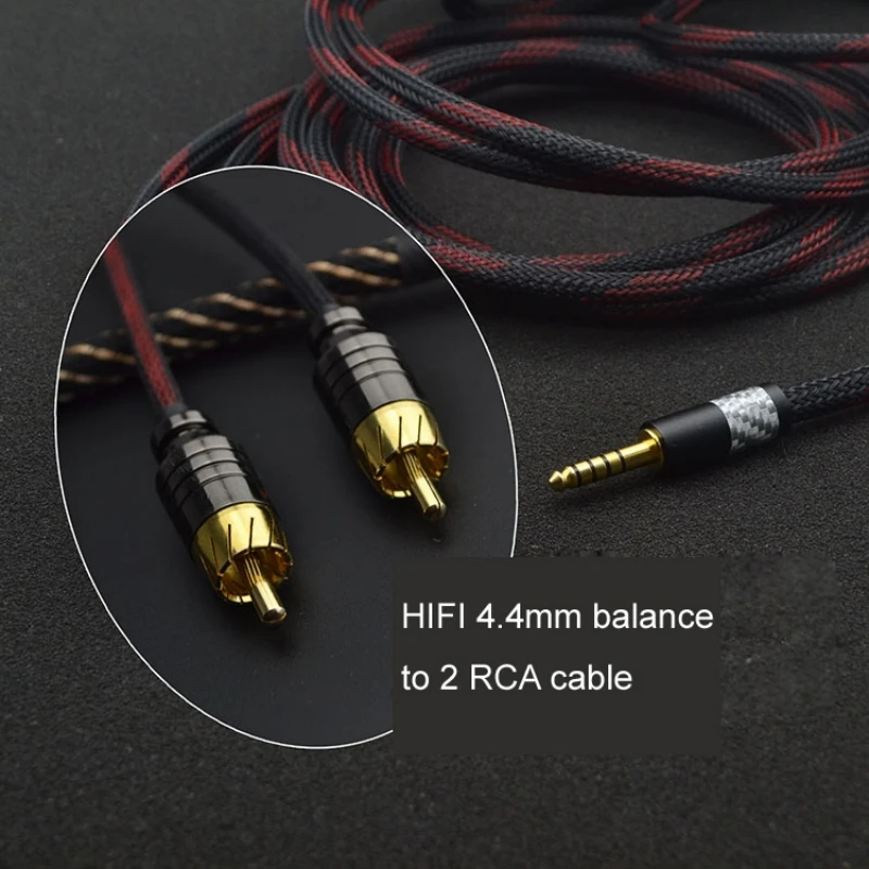 

HIFI 4.4mm Balance Male to 2 RCA Male 2RCA Audio Cable 4.4 mm Upgrade Cable with magnet ring 1m/2m/3m/5m/8m/10m