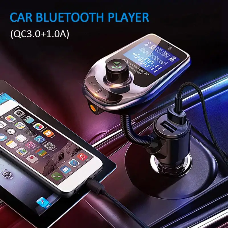 

Автомобильный музыкальный проигрыватель с Bluetooth, MP3, Bluetooth 5,0, FM-передатчик, быстрая зарядка QC3.0, Bluetooth 5.0MP3 музыкальный проигрыватель