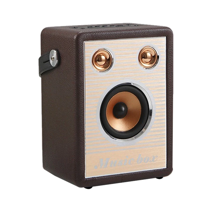 

Retro Wooden Sound Box Wireless Bluetooth 5.0 Speaker Portable Outdoor Audio Subwoofer 3D Stereo Boombox