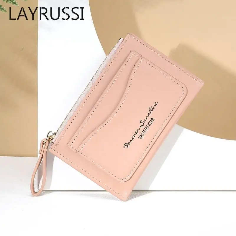 Женский модный маленький кошелек LAYRUSSI на молнии для монет из искусственной кожи