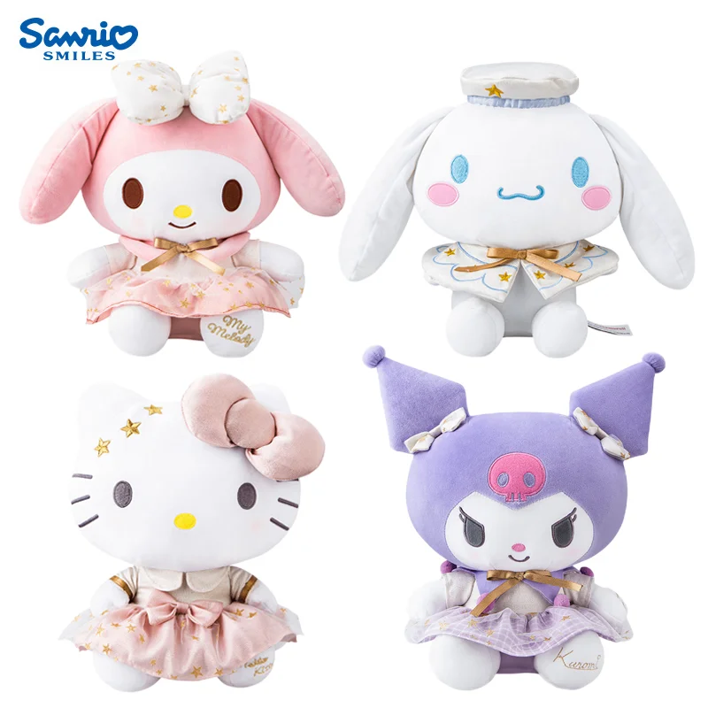 

Kawaii Sanrioed Выпускной платье серии Плюшевые игрушки мультфильм My Melody Cinnamoroll Hellokittys Kuromi милые плюшевые куклы подарок для детей