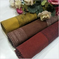 sand washed wide stripe slub jacquard retro yarn dyed cotton fabric used for casual wear shirt handicraft diy material