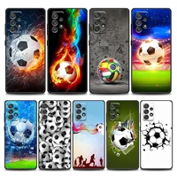 fire football soccer ball phone case for samsung a01 a02 s a03s a11 a12 a21s a32 5g a41 a72 5g a52s 5g a91 soft silicone