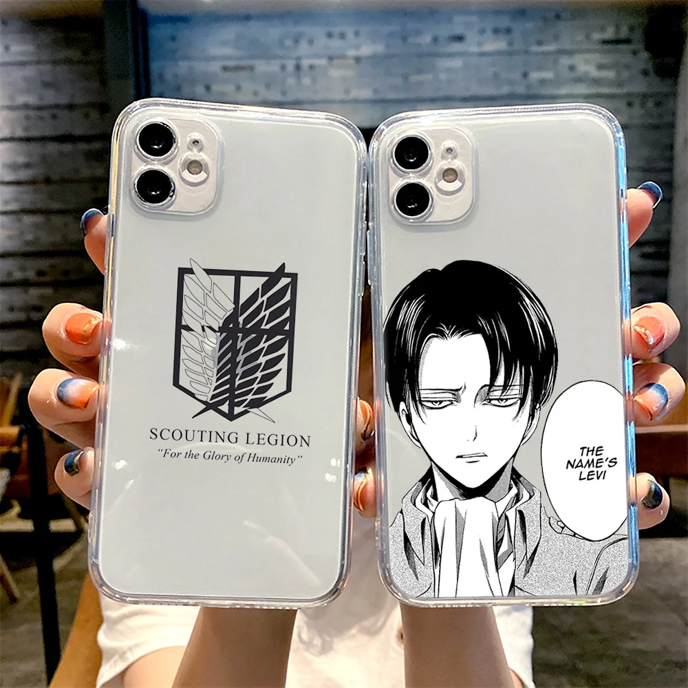 

anime attack on titan Clear Transparent phone case for iPhone 11 12 13 mini pro XS MAX 8 7 6 6S Plus X SE XR