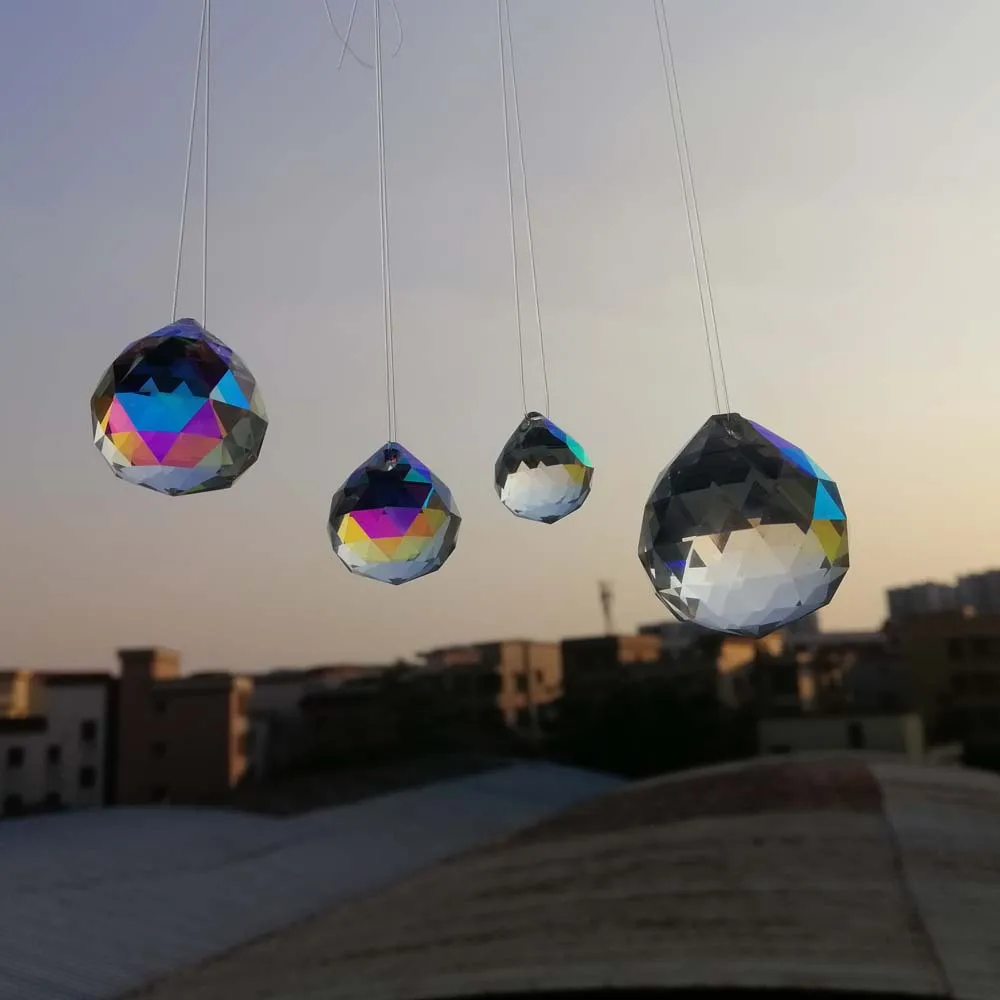 Camal 10 шт. 15/20/25/30 мм AB цветные хрустальные подвески в виде шариков витражная люстра