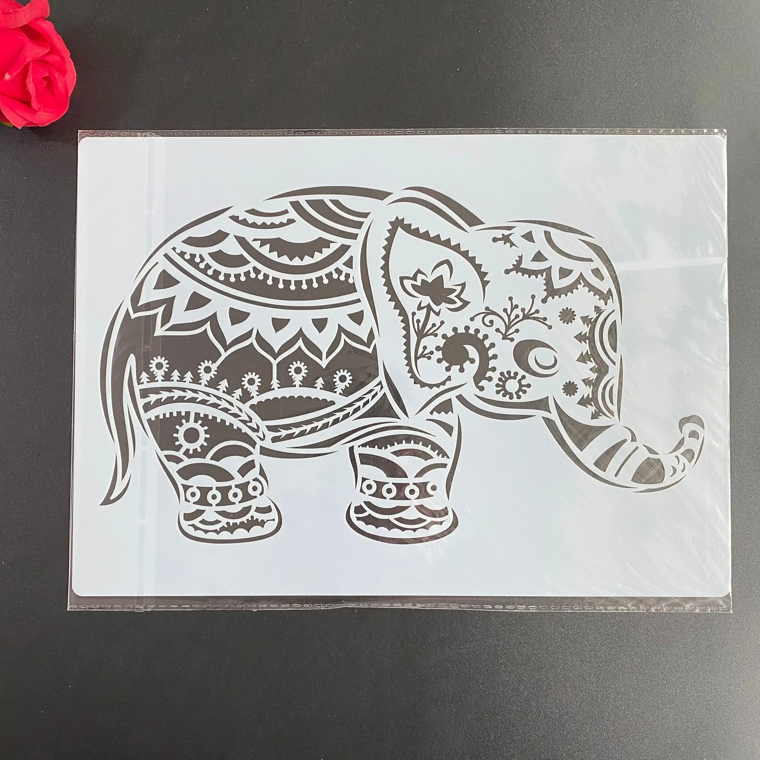 

DIY Stencils Wall Painting Scrapbook Coloring Embossing Album Decorative Paper Card Template,wall A4 29 *21cm animal Elephant