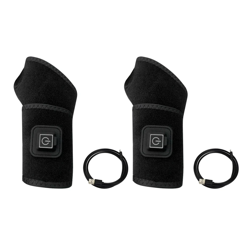 

2X Wrist Heated Brace Wrist Warmer Electric Heated Wrap Wrist Heating Pads