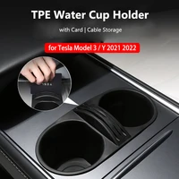 my central control cup water card holder insert for tesla model 3 y 2022 2021 phone cable organizer storage box car accessories