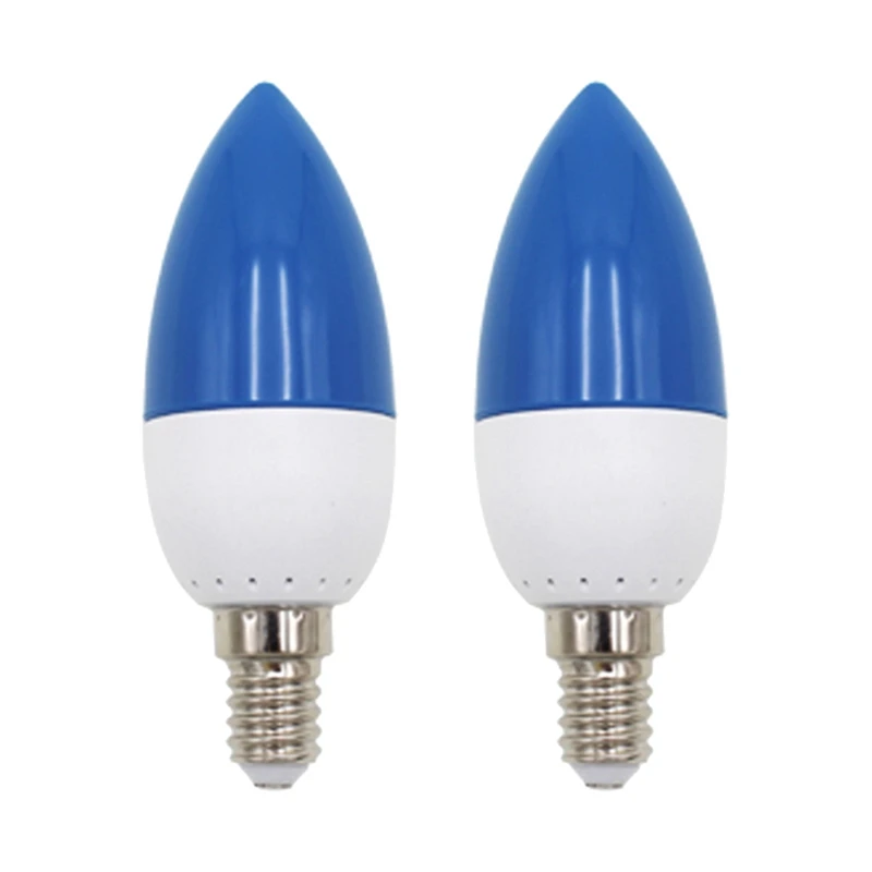 

4X E14 LED Color Candle Tip Bulb, Color Candle Light,Blue