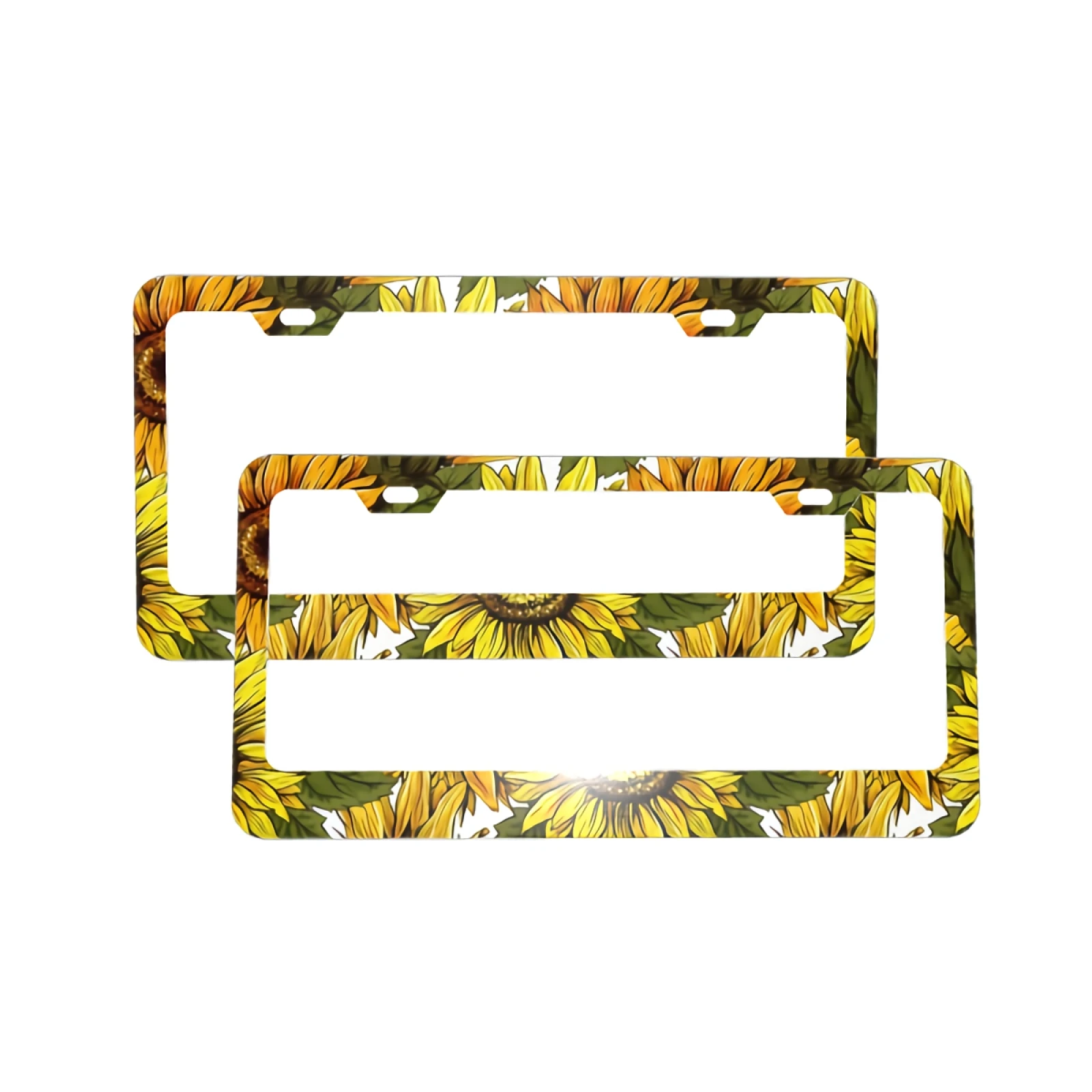 

2 шт., винтажные алюминиевые держатели для автомобильного знака с подсолнухами