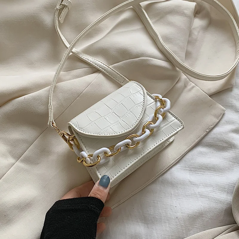 

Сумка кросс-боди Женская из экокожи, на акриловой цепочке