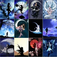 moon landscape diamond painting night elves girl 5d diy full square drill pictures of rhinestone dream embroidery cross stitch